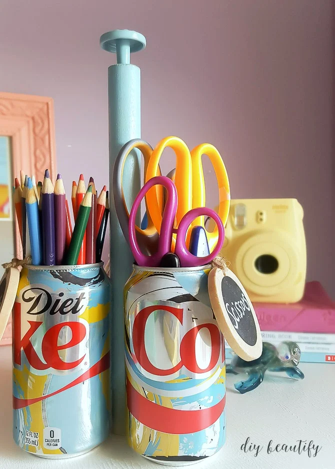 How to Make a DIY Craft Caddy with Soda Cans - DIY Beautify